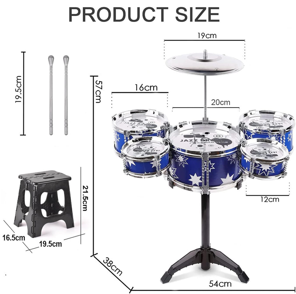 Beenavee Kids Drum Set stool provides comfortable seating during extended play sessions