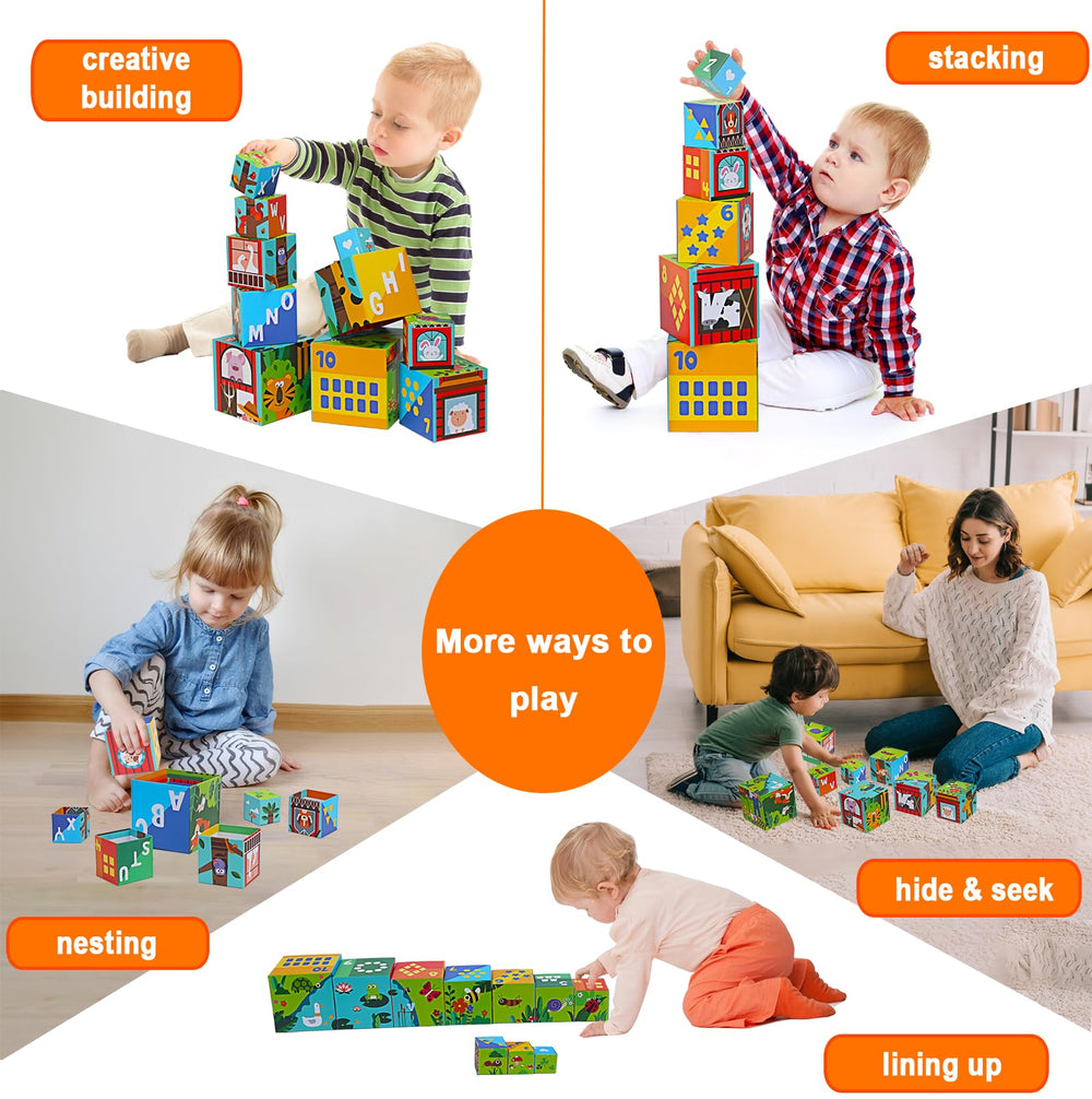 Beeqoo Animal Sorting Blocks animal designs spark exploration and pretend play.