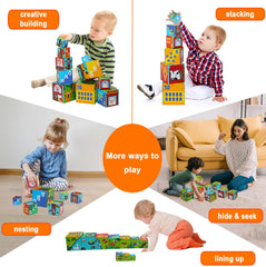 Beeqoo Animal Sorting Blocks animal designs spark exploration and pretend play.