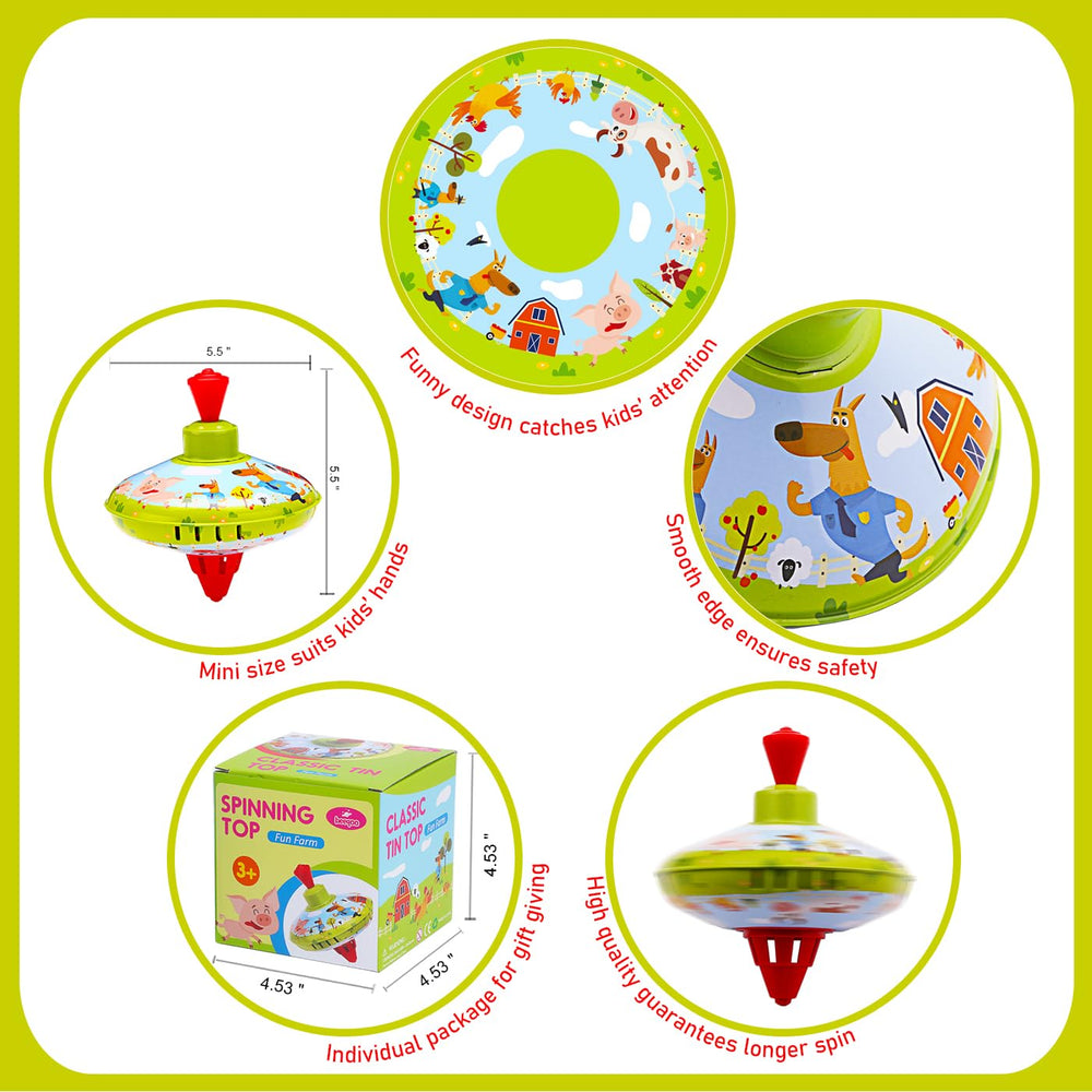 Beeqoo Fun Farm top features a plastic handle for safer toddler play