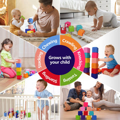 Beeqoo Soft Baby Blocks used during crawl/playtime for exploration and movement.