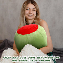 Beeveer olive cushion suits desks and sofas with compact size.