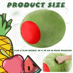 Beeveer olive plush decorative pillow adds cute fruit-themed charm to rooms.