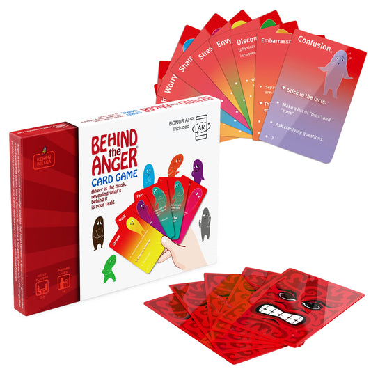 Behind The Anger card game box for family emotion learning and coping skills.