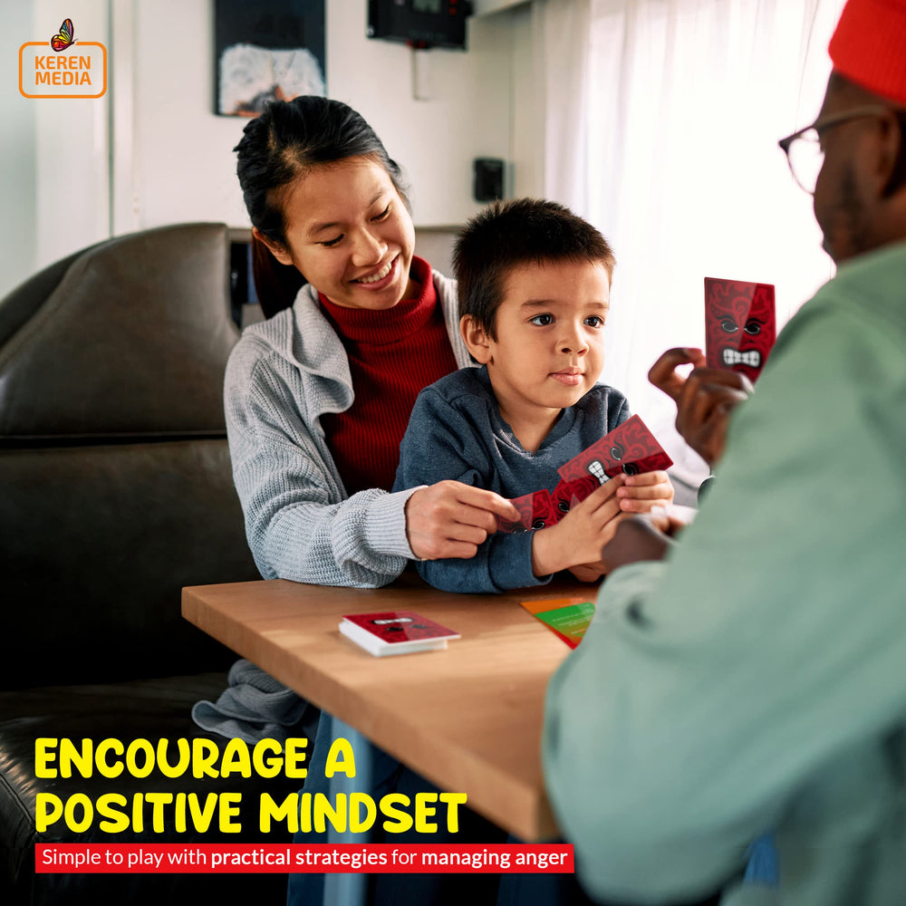 Behind The Anger emotions and coping cards shown; helps kids identify triggers and choose responses.