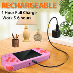 Beico handheld arcade rechargeable battery powers 4–5 hours of continuous play.
