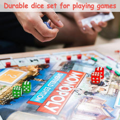 Beieverluck dice used in classroom math and probability activities.