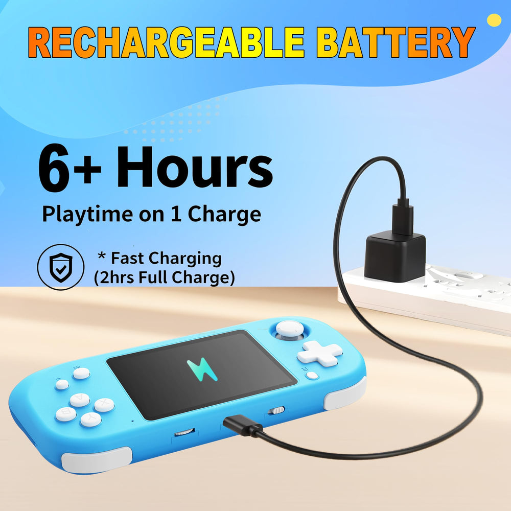 Beijue Bay Blue handheld game 3.5-inch IPS screen for vivid visuals.