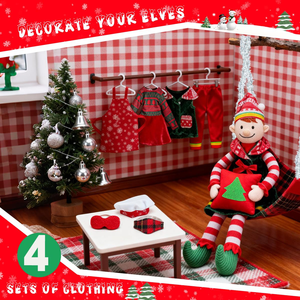 BEIREG Christmas doll kit chef hat adds cute holiday costumes and easy fit.