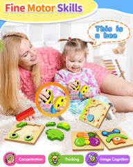 Bekayshad ladybug wooden puzzle supports shape recognition and concentration