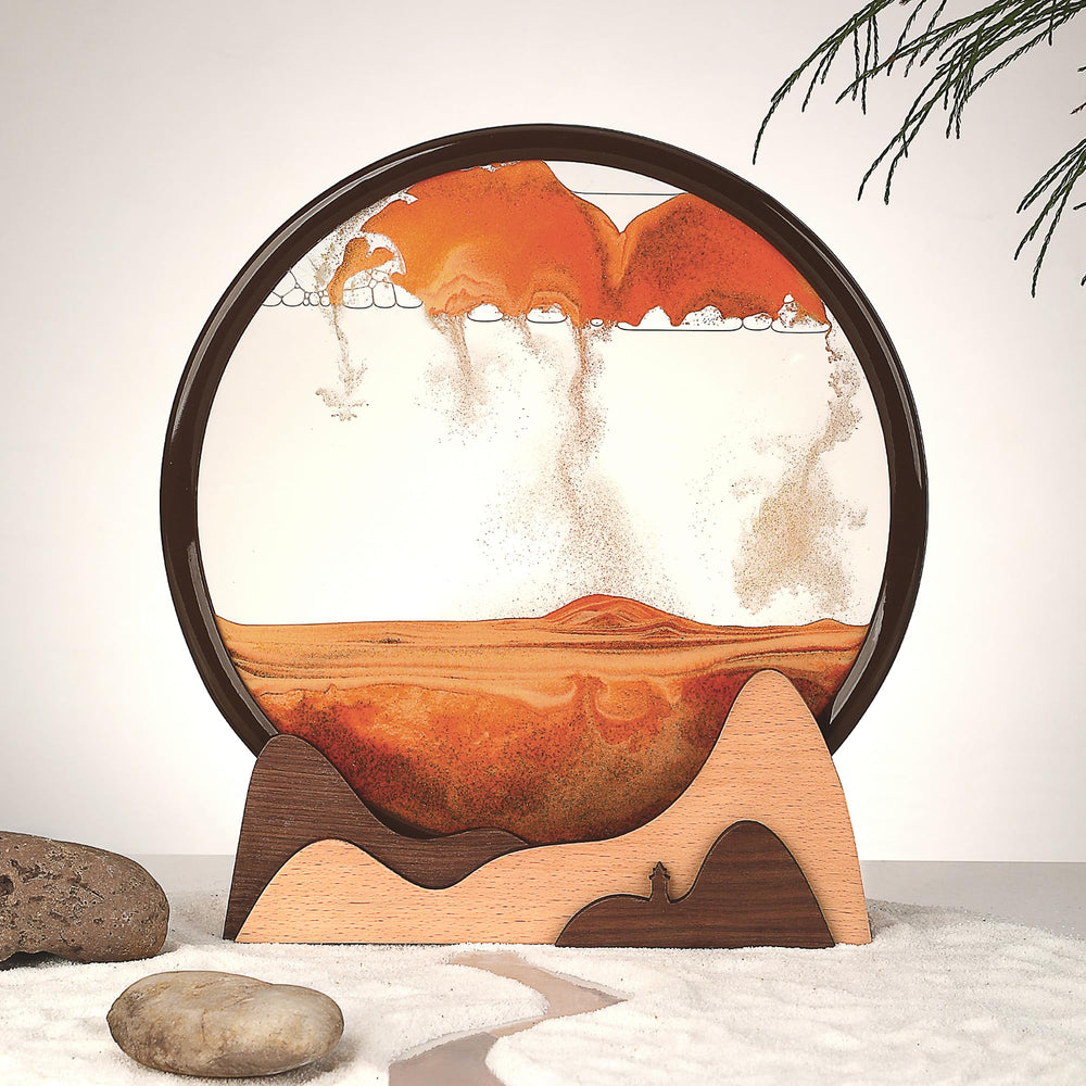 BelaRola wooden-base mountain detail adds natural charm to your workspace.