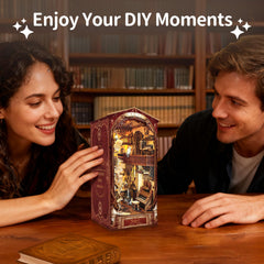 BELEEV Book Nook Kit eco-friendly wood and ink materials used in construction.