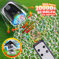 Belemar Bubble Machine RGB lights adding vibrant night glow