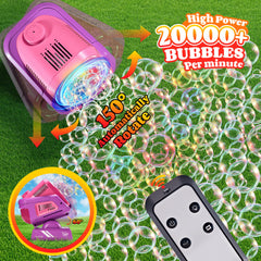 Belemar bubble machine RGB lights create a vibrant nighttime ambience