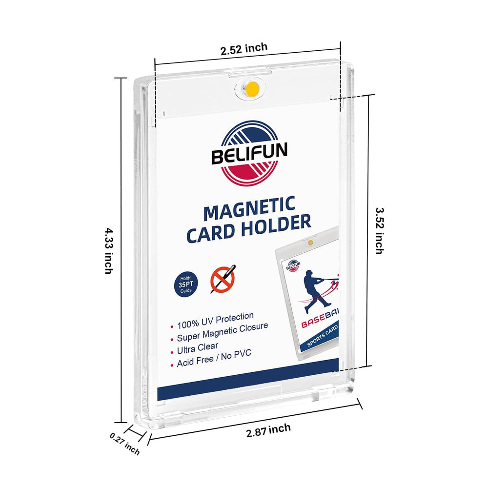 UV protected clear acrylic card case by Belifun prevents fading and scratches