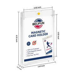 UV protected clear acrylic card case by Belifun prevents fading and scratches