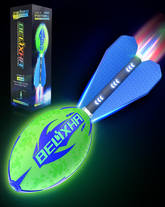 Belixha glow football night-use blue for safe nighttime backyard play