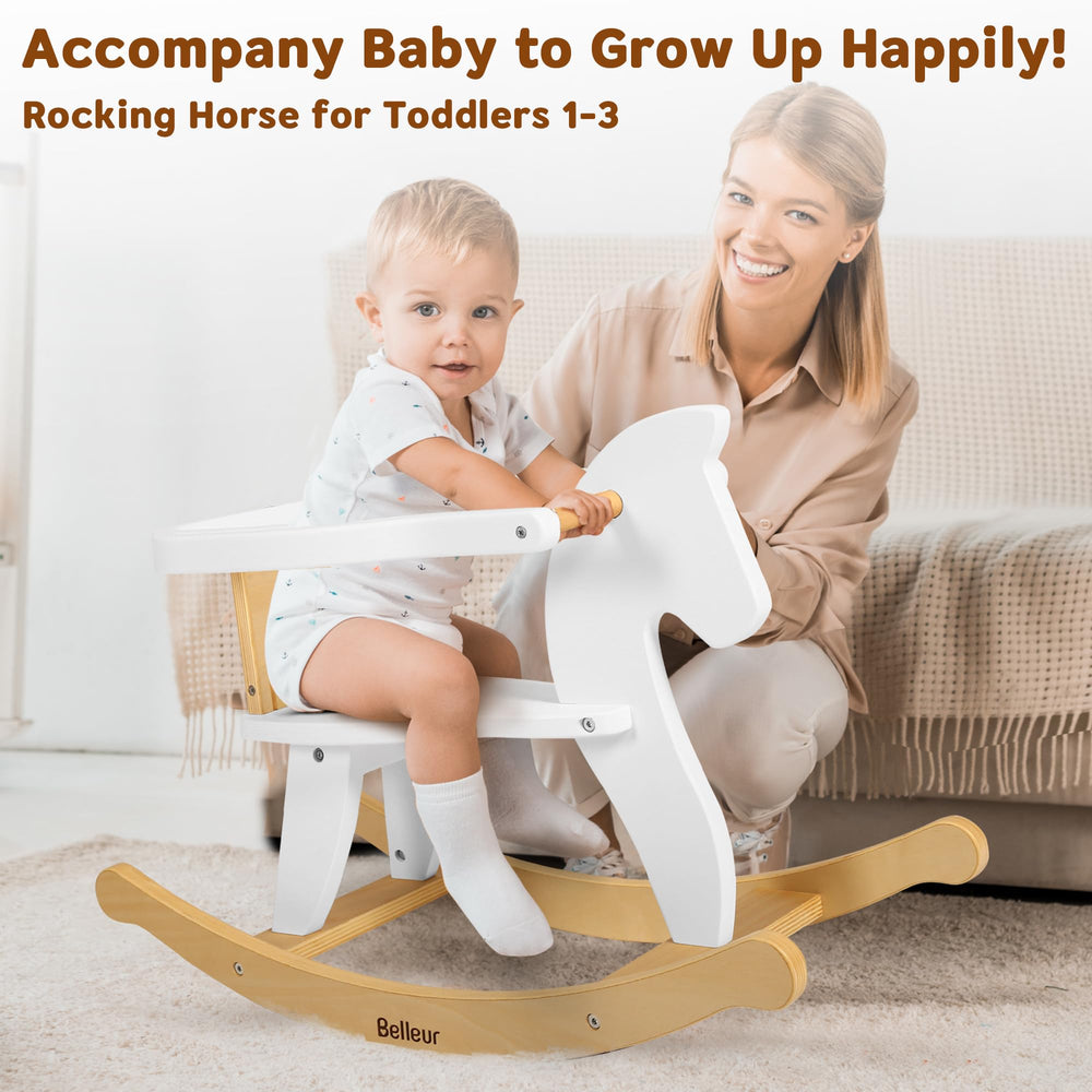 Belleur rocking horse backrest and handle closeup emphasizing sturdy grip