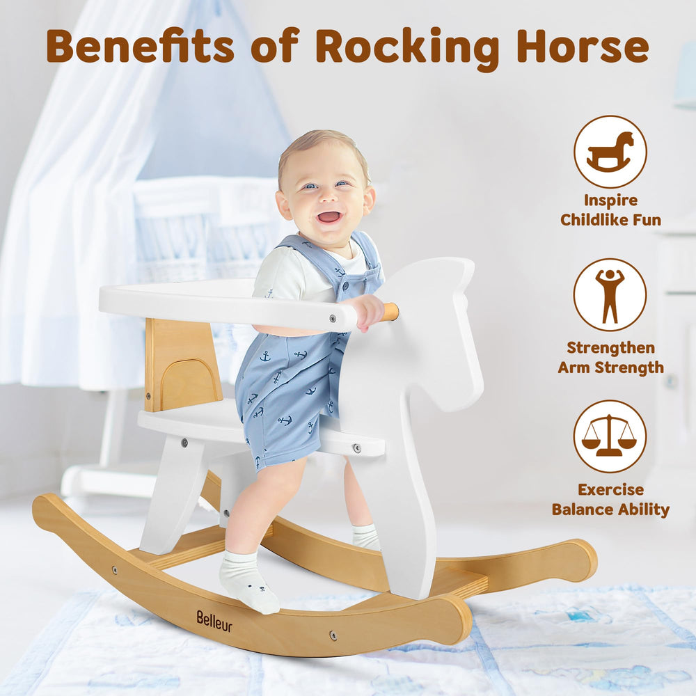 Belleur rocking horse in indoor playroom setting for daily exploration