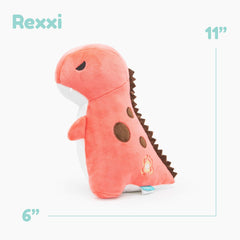 Rexxi pink dinosaur plush with ultra soft coat for cozy snuggles
