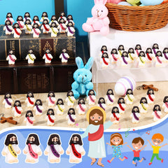 Bememo bright colored Jesus figures, vivid mini toys ideal as photo props and decor.
