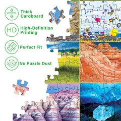 BenBen 1000-piece puzzle of Mount Rushmore for collaborative family puzzle sessions