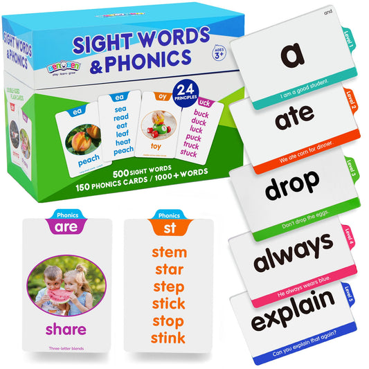 BenBen 650 flash cards cover, durable and kid-friendly for early reading practice.