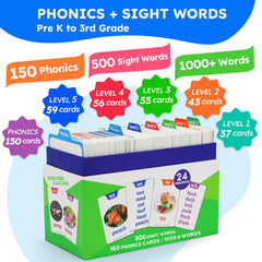 BenBen 650 flash cards layout, organized by color-coded levels for easy sorting.