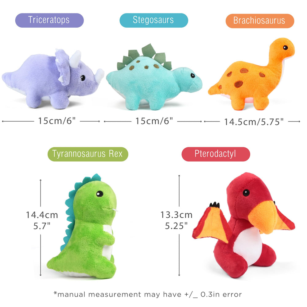 BenBen Stegosaurus plush with embroidered eyes for safe, gentle hugs.