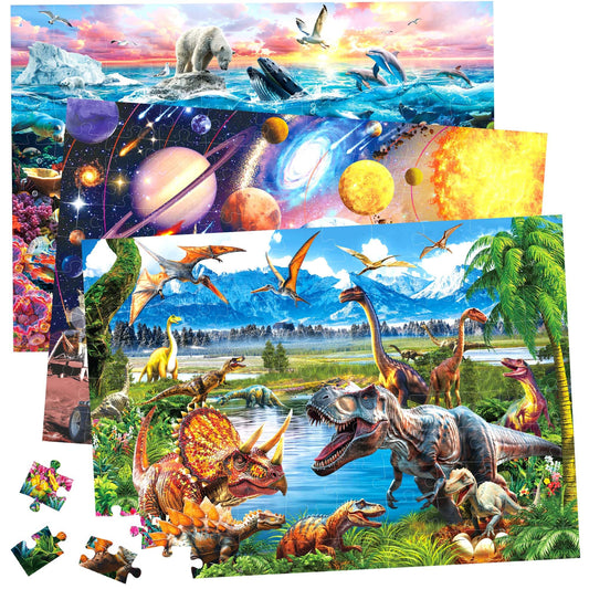 BenBen dinosaurs puzzle—100 pieces for focused, problem-solving play.