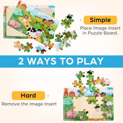 BenBen Farm Animals puzzle promotes storytelling play and fine motor control through colorful pieces.