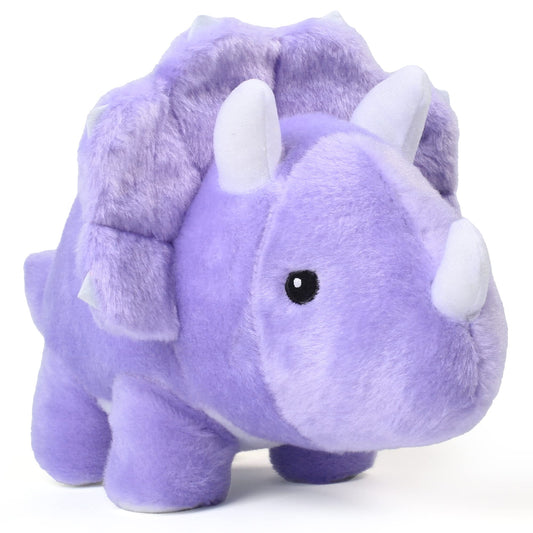 BenBen 13-inch purple Triceratops plush standing for imaginative play
