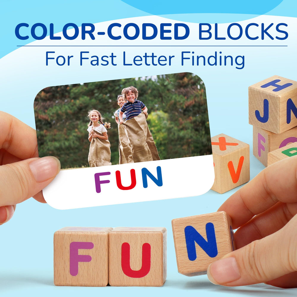 BenBen two-slot tray enabling word reveal and conceal play