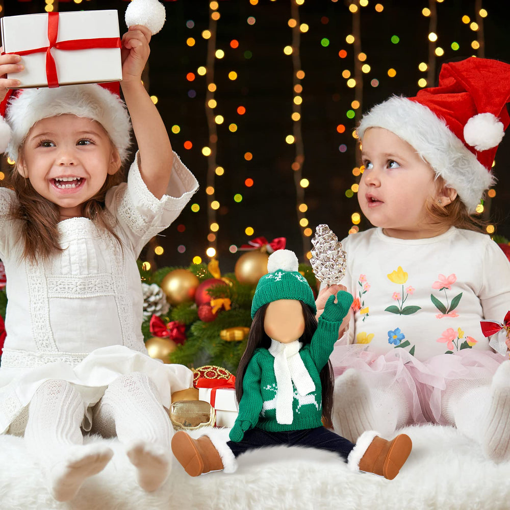 Bencailor 18-inch doll hat completes the Christmas looks.