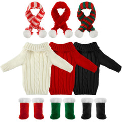 Bencailor red Christmas sweater for 11.5-inch dolls with cozy knit texture
