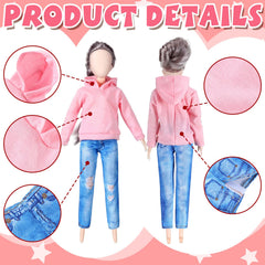 Bencailor doll clothes set includes four tops and four pants for mix-and-match fun.