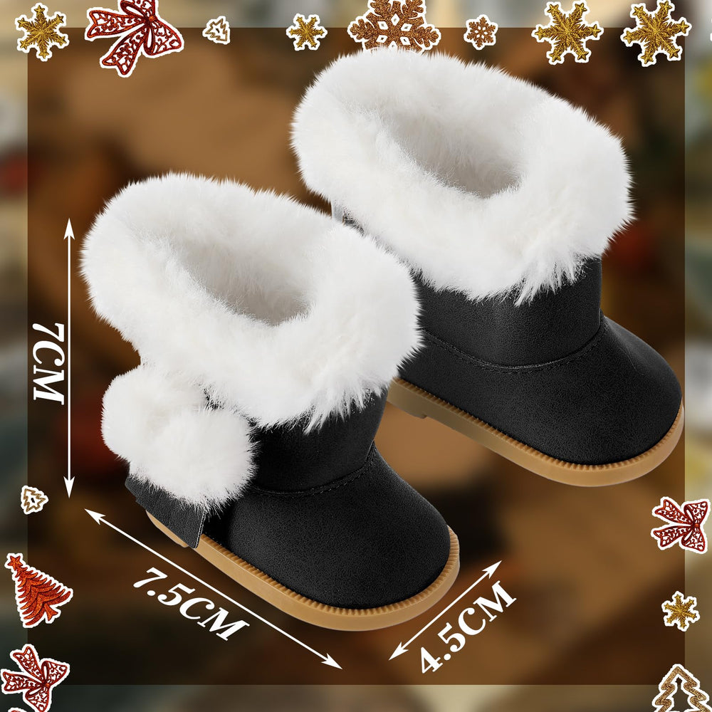 Bencailor brown 18-inch doll shoes, timeless winter style