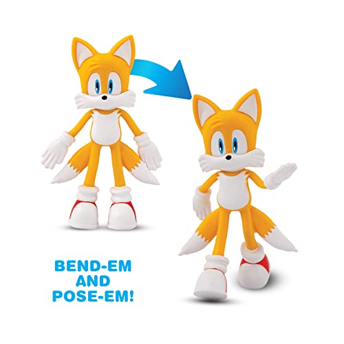 Bend-Ems Sonic Tails figure pose setup showing flexible wires for dynamic posing