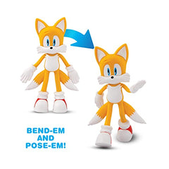 Bend-Ems Sonic Tails figure pose setup showing flexible wires for dynamic posing