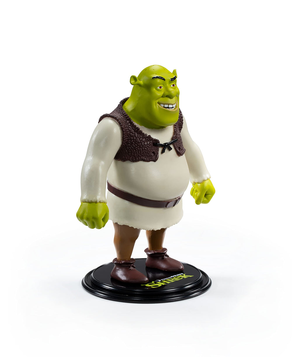 BendyFigs Shrek display-ready figure fits desks and shelves.