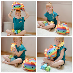 BENINY axolotl plush baby in tummy 2 removable for versatile play