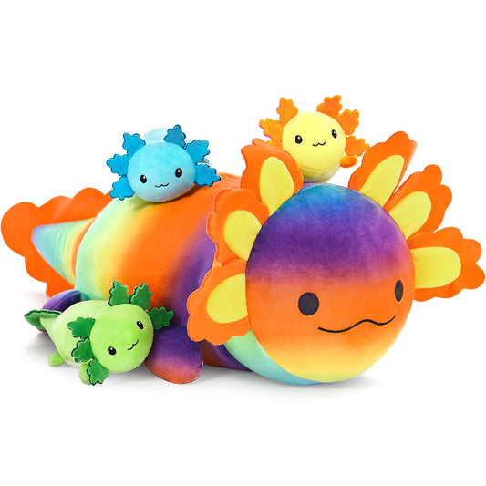 BENINY axolotl plush mommy 24inch with ultra-soft fur for cozy cuddles
