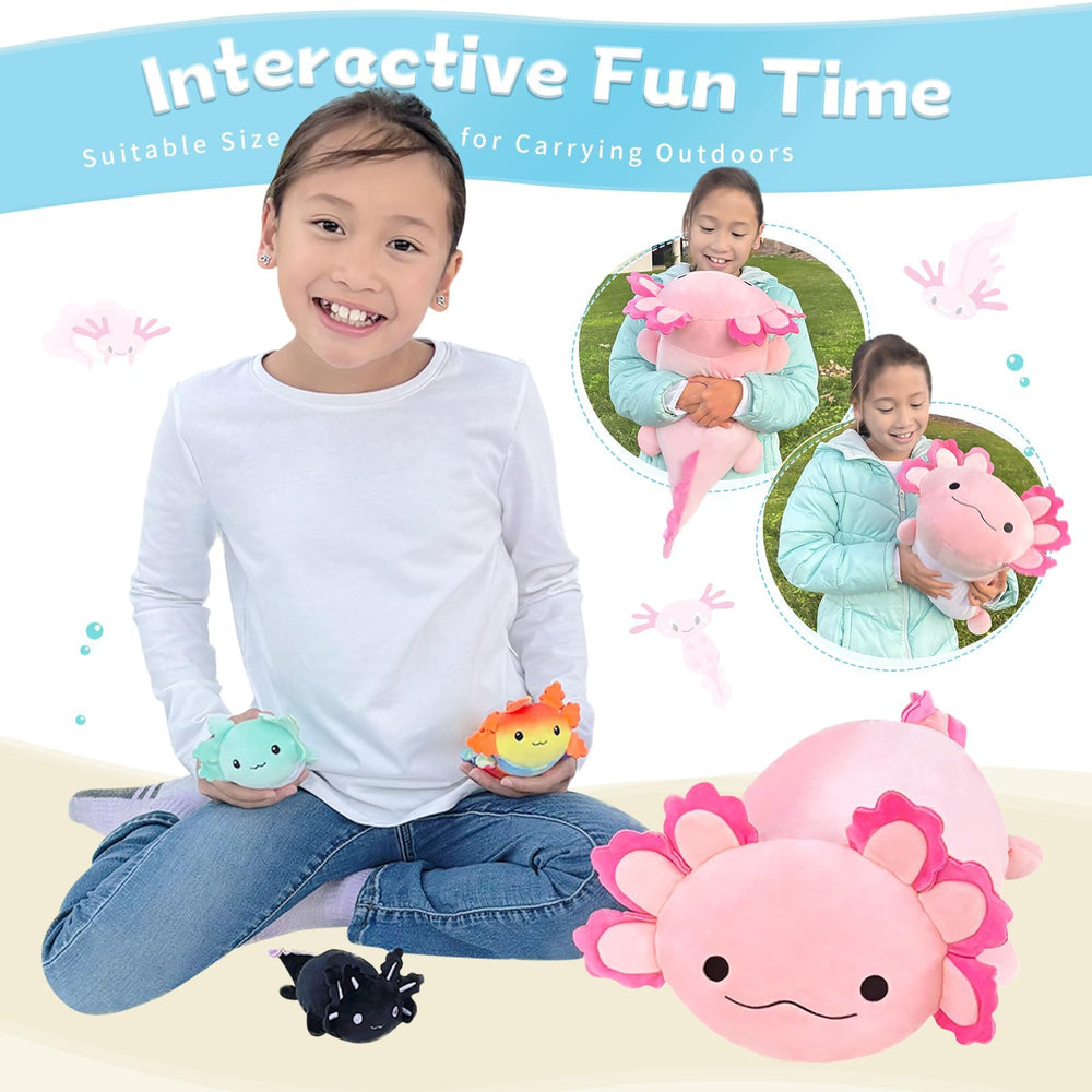 Axolotl plush room decor doubles as a comforting bedtime companion.