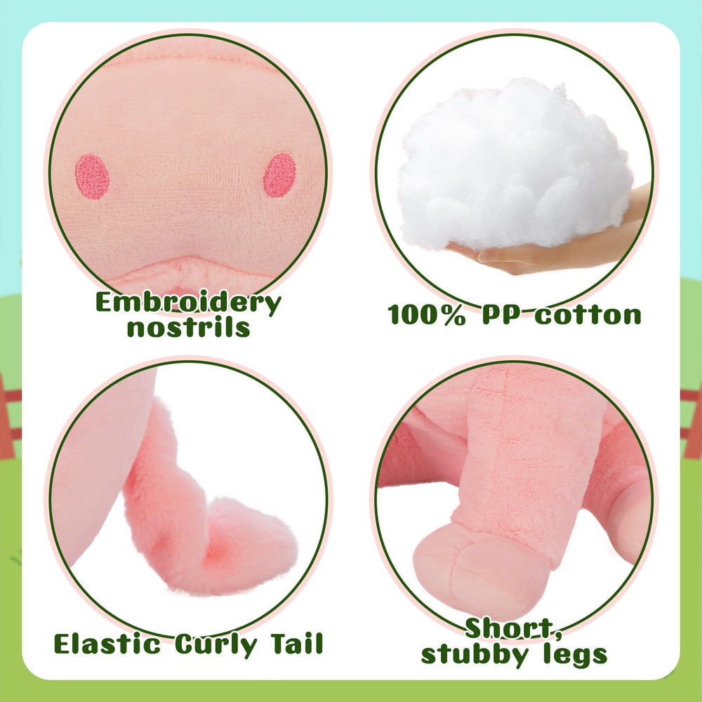 BENINY Giant Pink Pig plush adds nursery decor appeal with playful charm