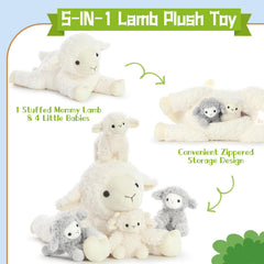 BENINY baby lamb close-up, plush fur for gentle hugs.