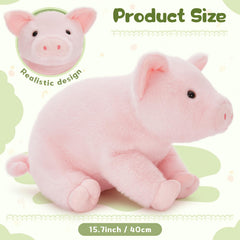 BENINY pig stuffed animal shows four piglets in tummy, inspiring imaginative play and storytelling.