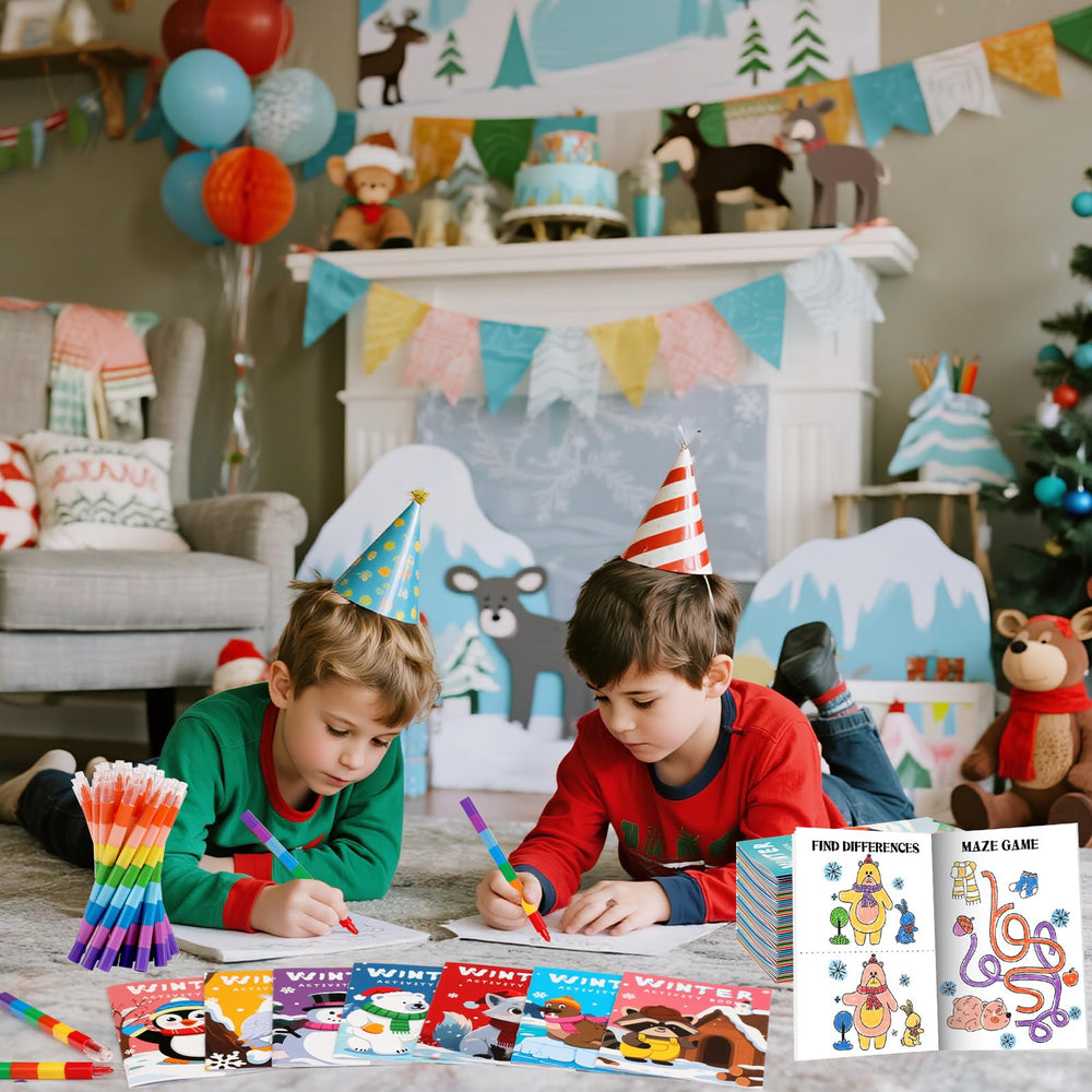 BenLouis activity book open page demonstrates coloring and dot-to-dots with crayons