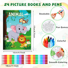 BenLouis mini coloring books with six pages each promote focused creative play.