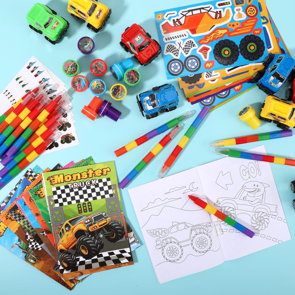 BenLouis mini monster trucks deliver tactile play and party decor inspiration.
