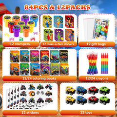 BenLouis monster truck crayons in six colors for vibrant quick coloring.